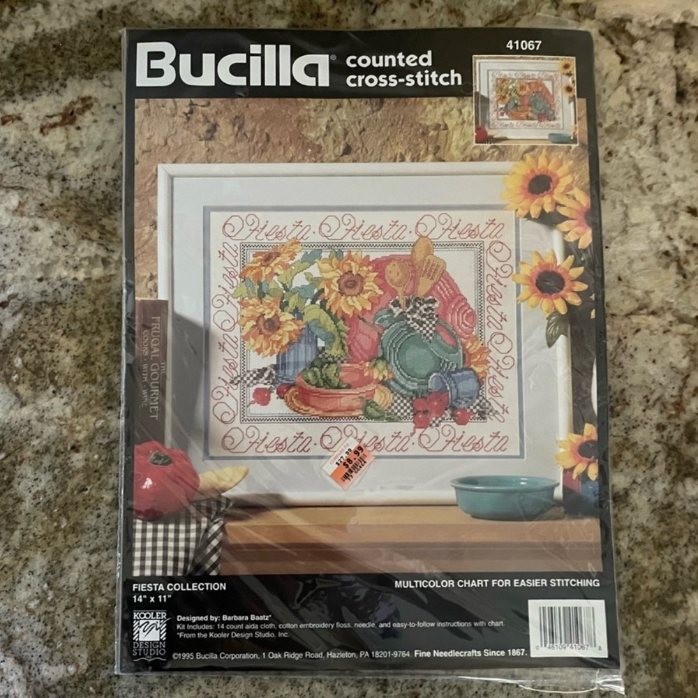 Vintage Rare 1995 Fiesta Collection Bucilla Counted Cross Stitch #41067.